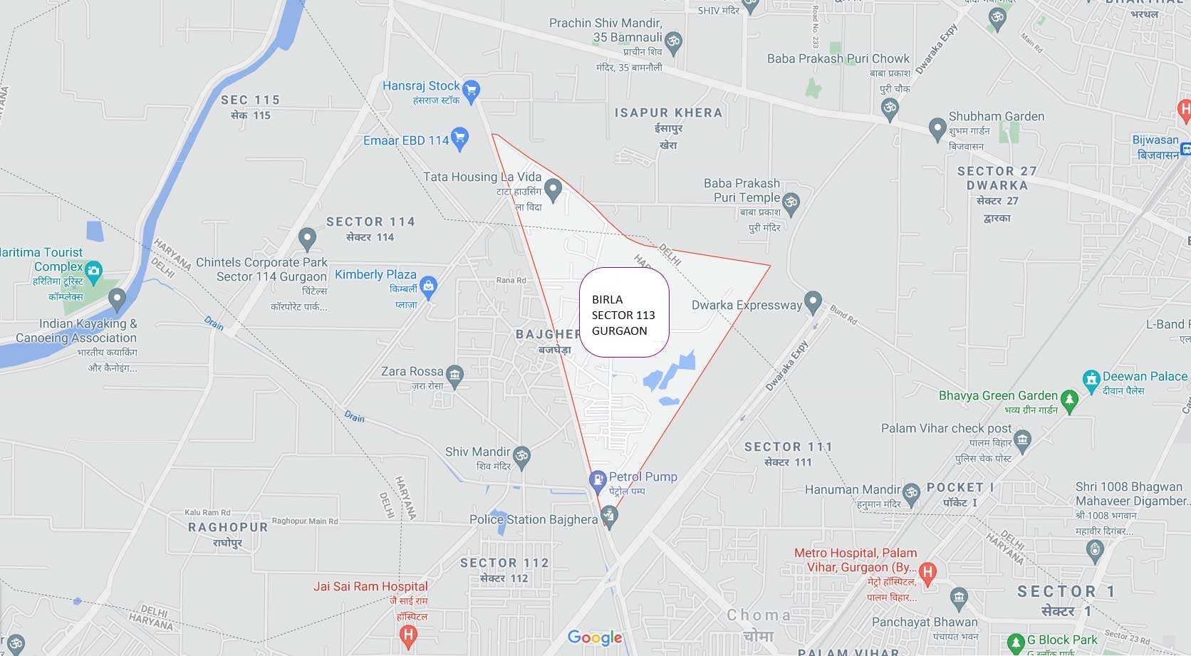 Birla Sector 113 Location Map