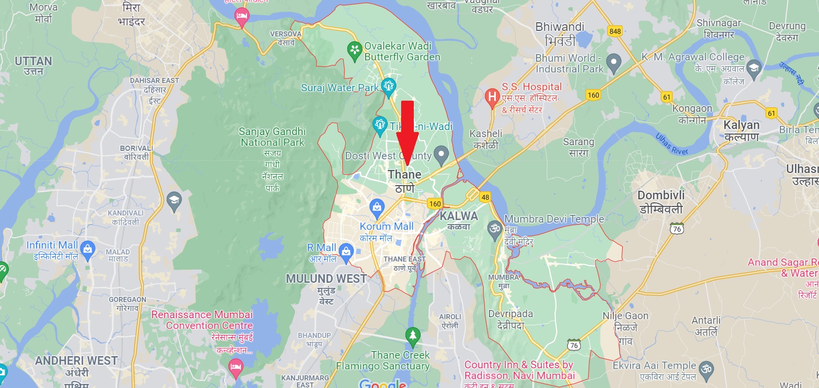 Birla Thane Location Map